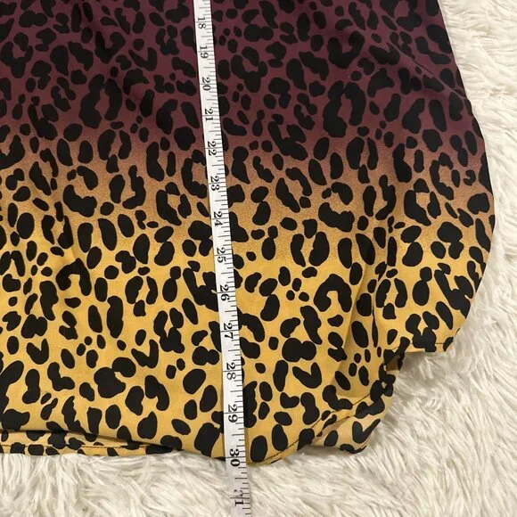 Torrid womens cheetah print ombre blouse 3 sheer sexy curvy - Picture 10 of 13